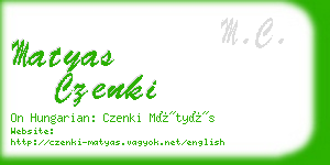 matyas czenki business card